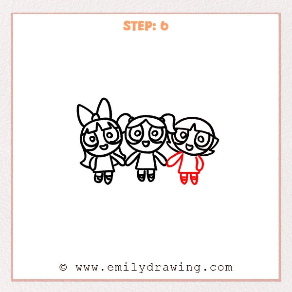 how to draw a powerpuff girls - Step 6